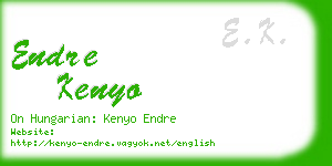 endre kenyo business card